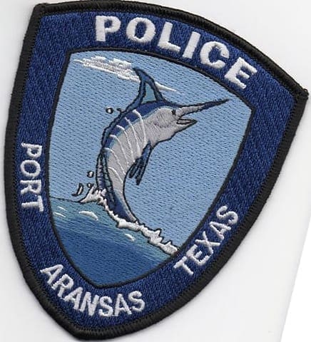 The Port Aransas Police Department patch features a marlin to represent the coastal town's fishing roots. Photo by Port Aransas Police Department. portA