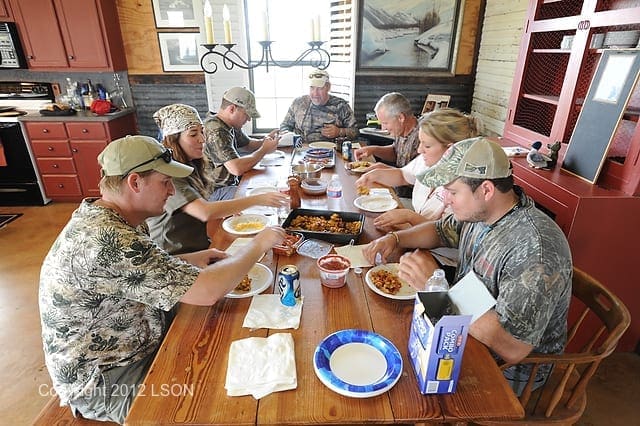EAT UP: There's nothing like a post-hunt brunch to cap a morning of shooting. Photo by David Sams, LSON. DOVE HUNT TXI 87607