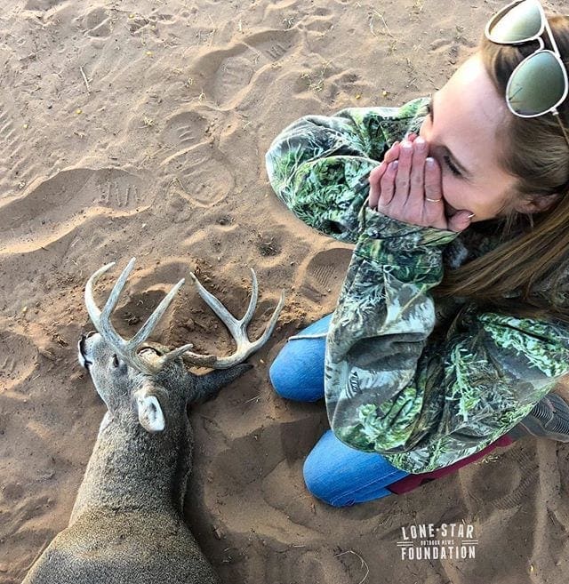 happy hunter tonight with her first deer